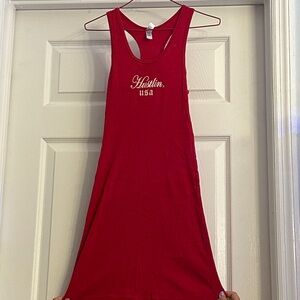 American Apparel Red Backless Tank Dress